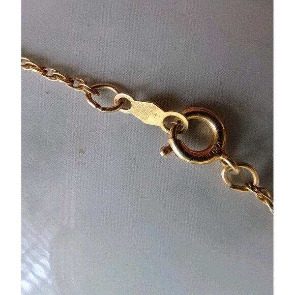 VTG Natural Banded Agate Slice Necklace 14k Gold Filled Stone Pendant Raw Quartz - Picture 5 of 8